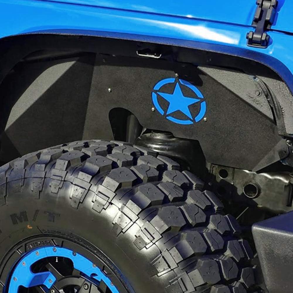 Front and Rear Inner Fender Liners for 2007-2017 Jeep Wrangler JK - Five Star Logo