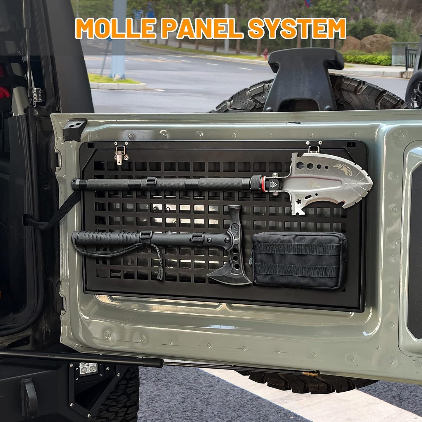 Tailgate Table Rear Foldable Cargo Shelf Aluminum Alloy Storage Shelf MOLLE Panel for Ford Bronco 2021-2024