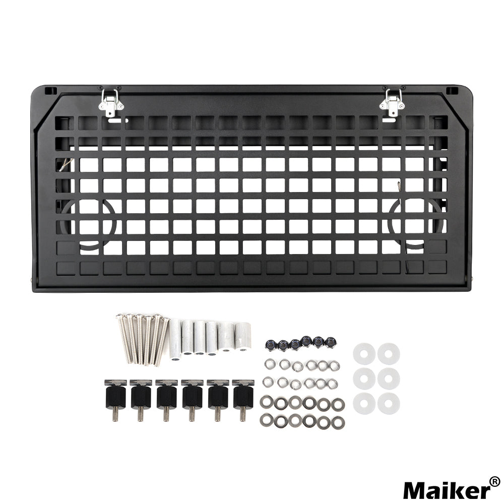 2-Tier Tailgate Table Rear Foldable Storage Cargo Rack Outdoor Camping Desk for 2007-2022 Jeep Wrangler JK&JL 4 Door (Not Fit JK Models with Stock Subwoofer)