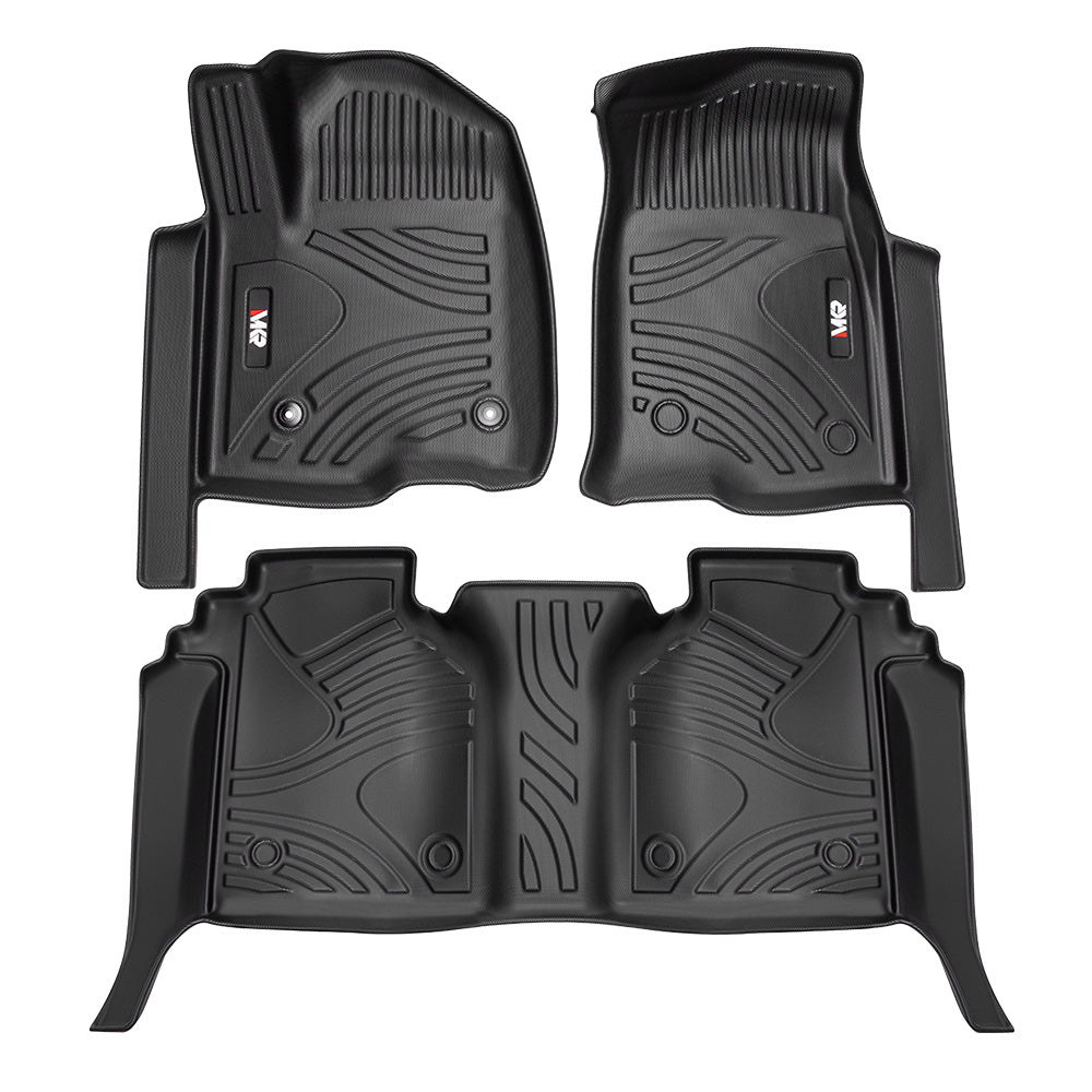 MKR Floor Mats for Chevy Silverado & GMC Sierra 1500 (2019-2020), SLV/SRA 2500/3500 HD Crew Cab (2020-2025)