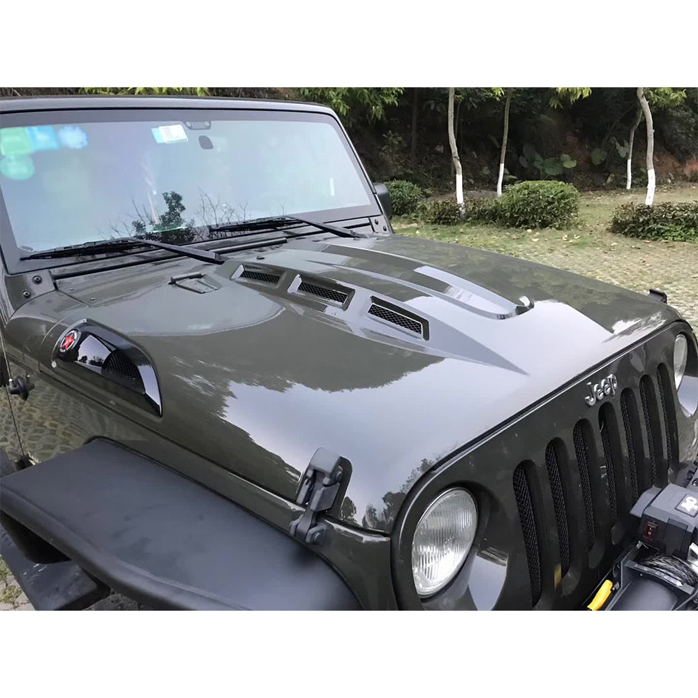 The Avenger Style Replacement Hood Compatible with 2007-2017 Wrangler JK JKU Unlimited Rubicon
