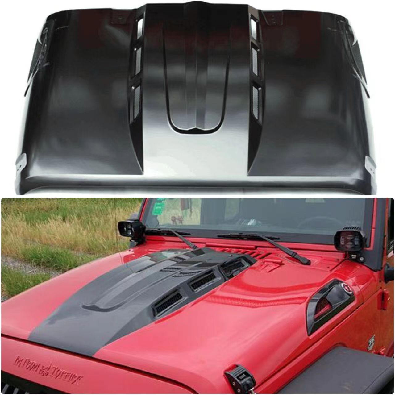 The Avenger Style Replacement Hood Compatible with 2007-2017 Wrangler JK JKU Unlimited Rubicon