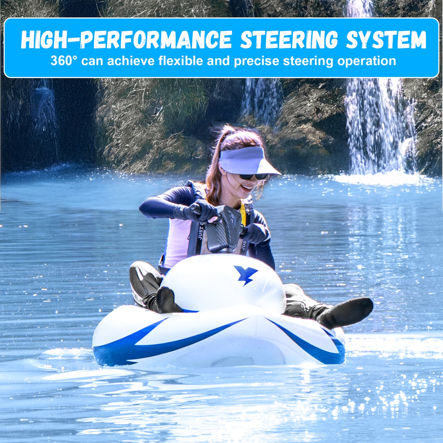 Portable Electric Inflatable Ride-On Watercraft - Motorized Perfect for Lake, River & Water Park Activities (Single Rider Design)