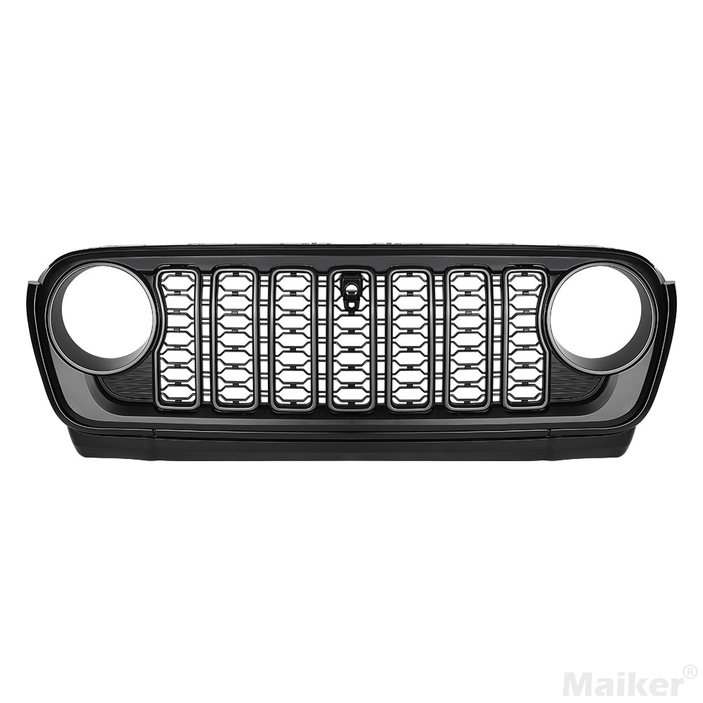 New Grille For Jeep Wrangler JL 2024 Car Mesh Accessories Offroad Parts With Camera Location