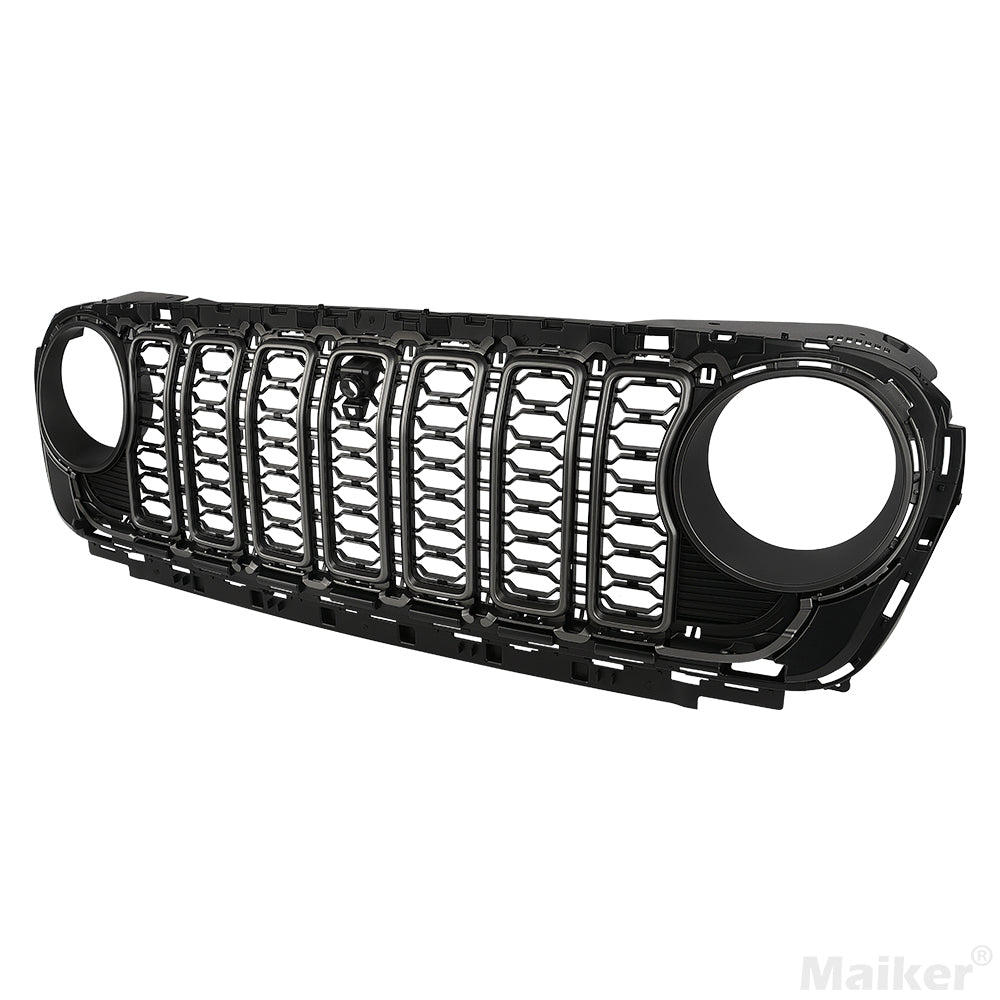 New Grille For Jeep Wrangler JL 2024 Car Mesh Accessories Offroad Parts With Camera Location
