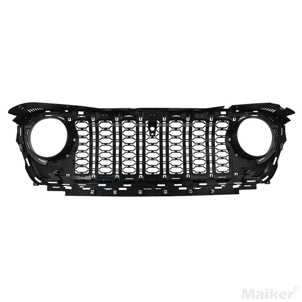 New Grille For Jeep Wrangler JL 2024 Car Mesh Accessories Offroad Parts With Camera Location