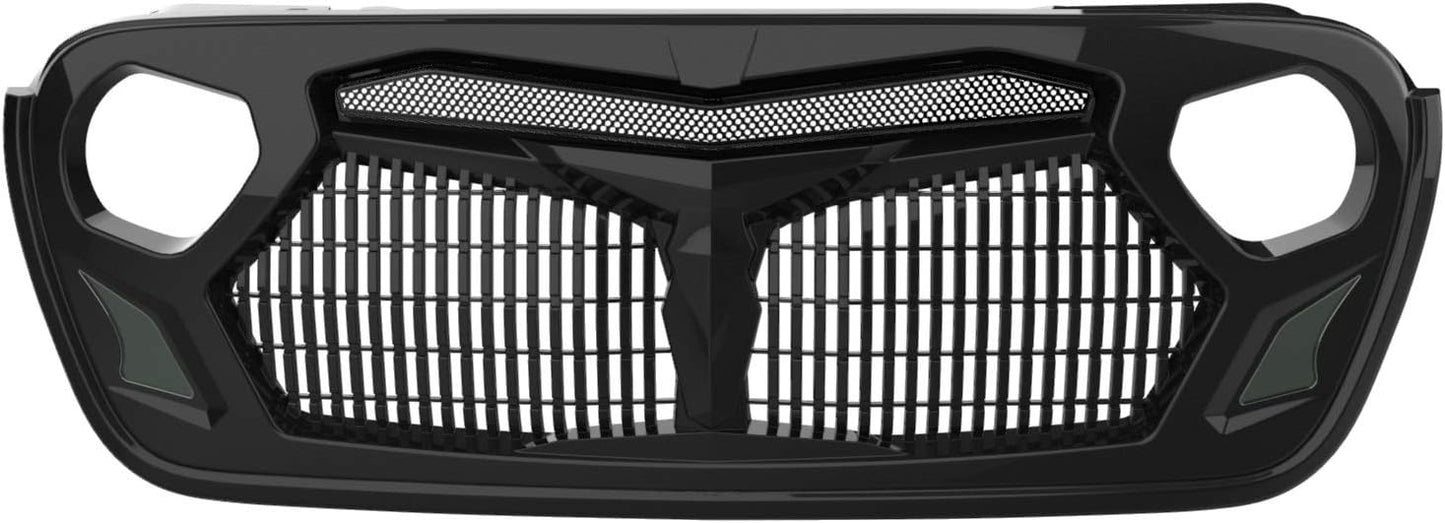 LED Warframe style/Armor Style Grille compatible with Jeep Wrangler 2018-2020 JL JLU Rubicon Sahara Sport/2020 JT Gladiator