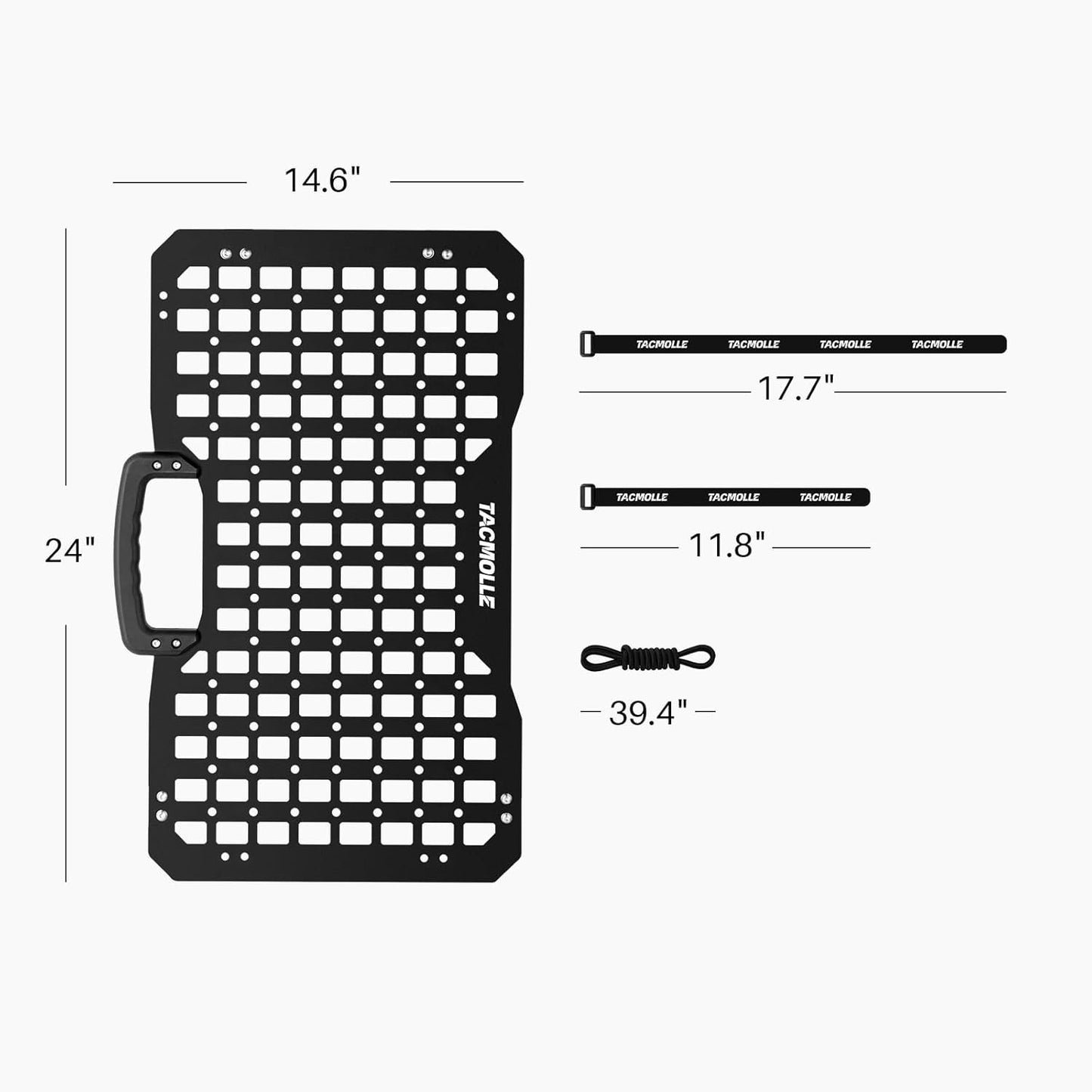 Portable Rigid MOLLE Panel with Handle, Tactical Car Back Seat Organizer, Heavy-Duty Modular Storage Solution for Vehicles, Universal MOLLE Panels for Car and Truck Organization Rack