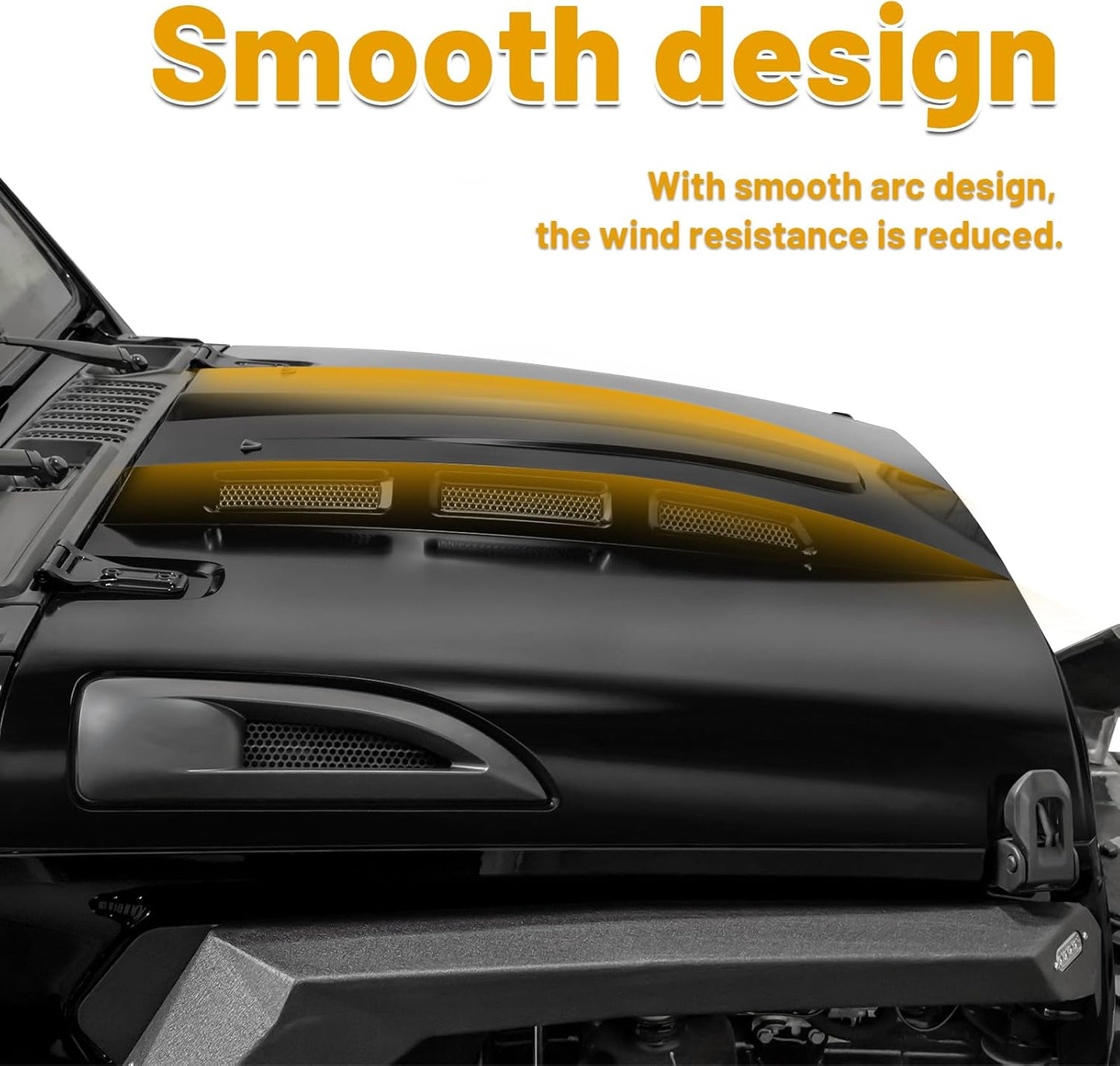 Replacement for Wrangler Hood,The Avenger Style Hood Compatible with 2018+Jeep Wrangler JL JLU&2020-2023 Gladiator JT,Heat Dispersion Hood (Not for Mojave&392 Model)