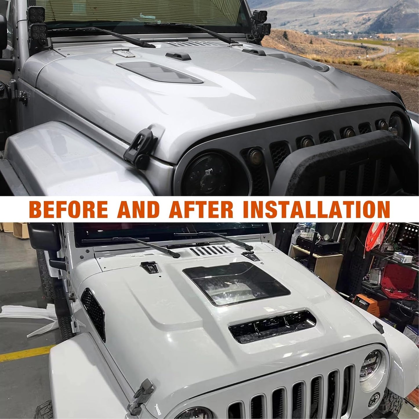 The Replacement Hood for 2007-2017 Jeep Wrangler JK JKU Space Capsule Hood Heat Dispersion Hood