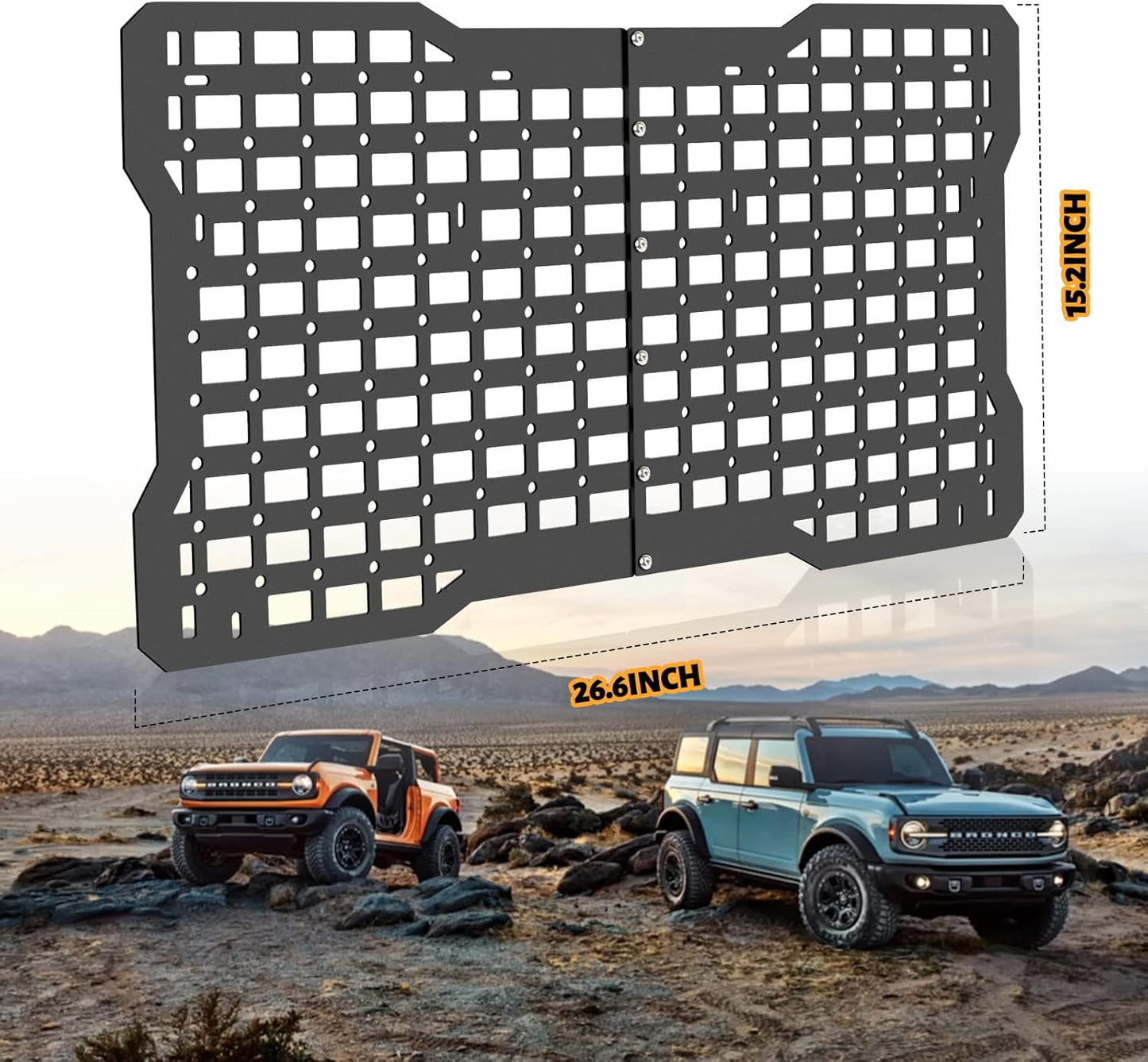 OFF ROAD Tailgate Storage Panel Tailgate Molle Panel Steel Cargo Shelf Storage Luggage Holder Carrier for Ford Bronco Accessories 2021 2022 2023 2/4 Doors