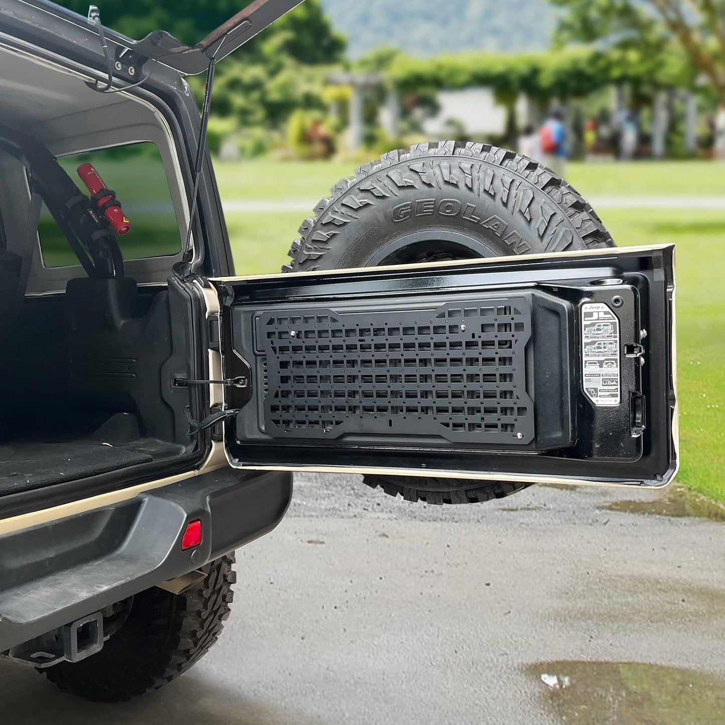 JK&JL Tailgate Tactical Panel for Wrangler Tailgate Tool Kit/JL Organizer Racks Compatible with Jeep Wrangler 2007-2022 JK JKU & 2018-2022 JL JLU (1 PCS,Aluminum Alloy)