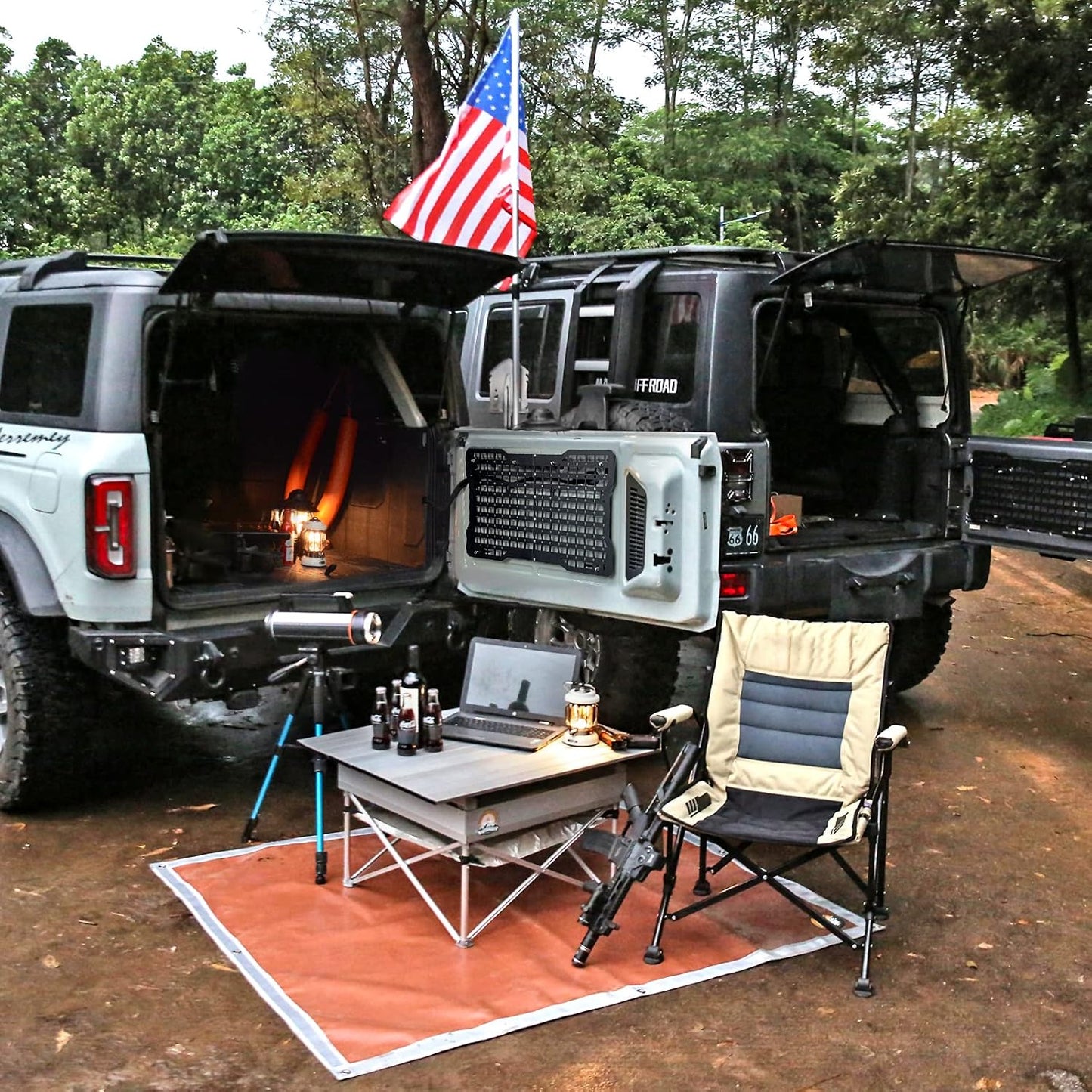 OFF ROAD Tailgate Storage Panel Tailgate Molle Panel Steel Cargo Shelf Storage Luggage Holder Carrier for Ford Bronco Accessories 2021 2022 2023 2/4 Doors