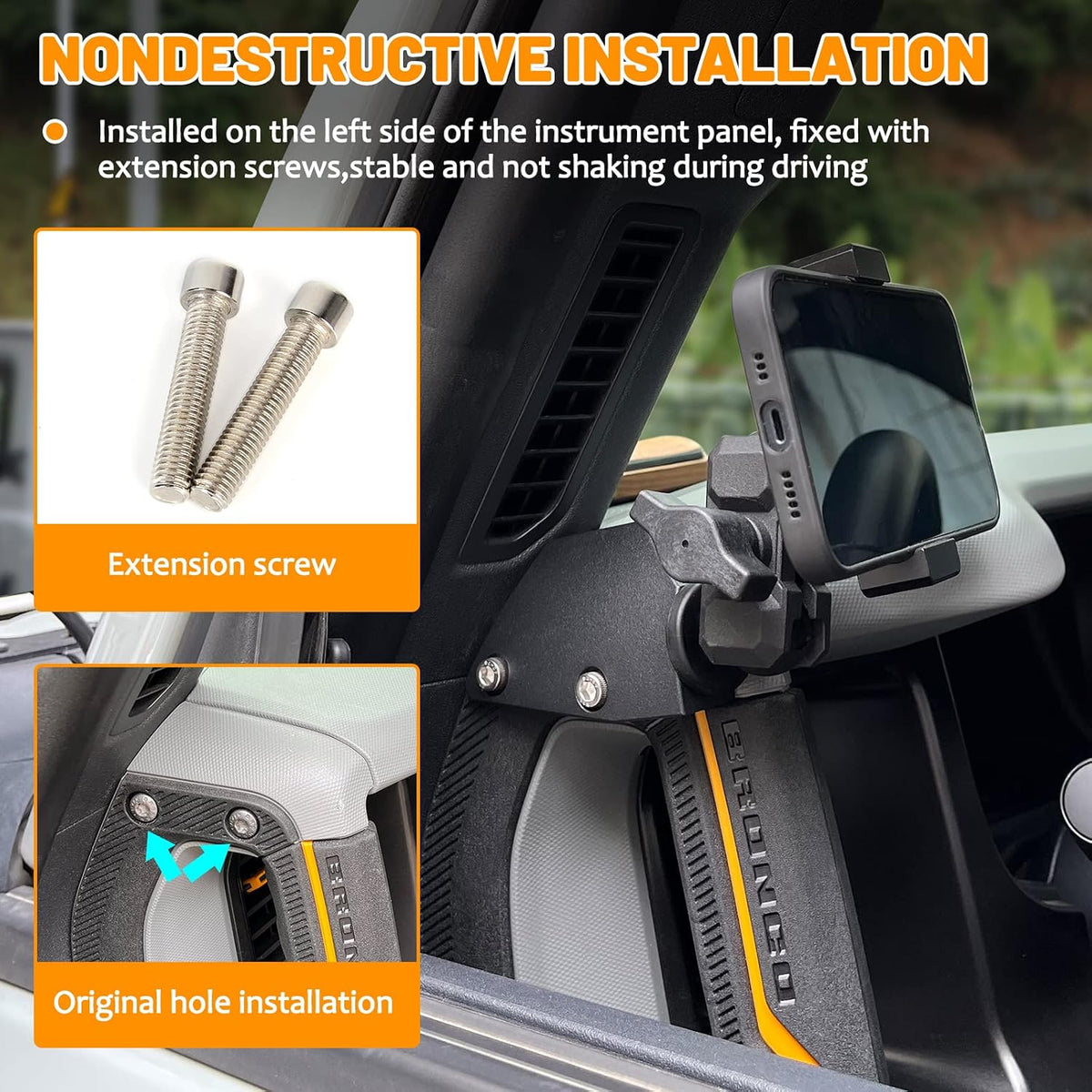 Mobile Phone Holder Mounts on Dashboard