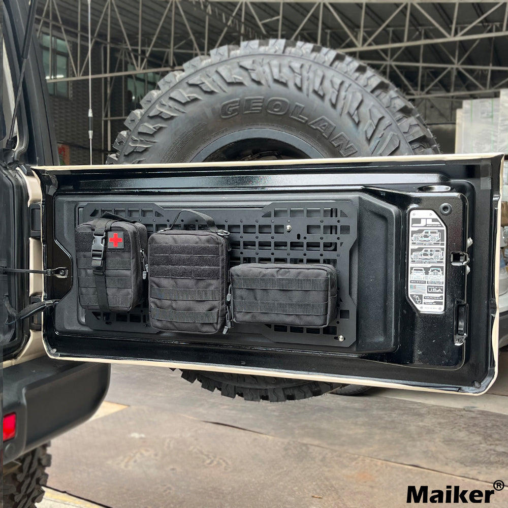 JK&JL Tailgate Tactical Panel for Wrangler Tailgate Tool Kit/JL Organizer Racks Compatible with Jeep Wrangler 2007-2022 JK JKU & 2018-2022 JL JLU (1 PCS,Aluminum Alloy)