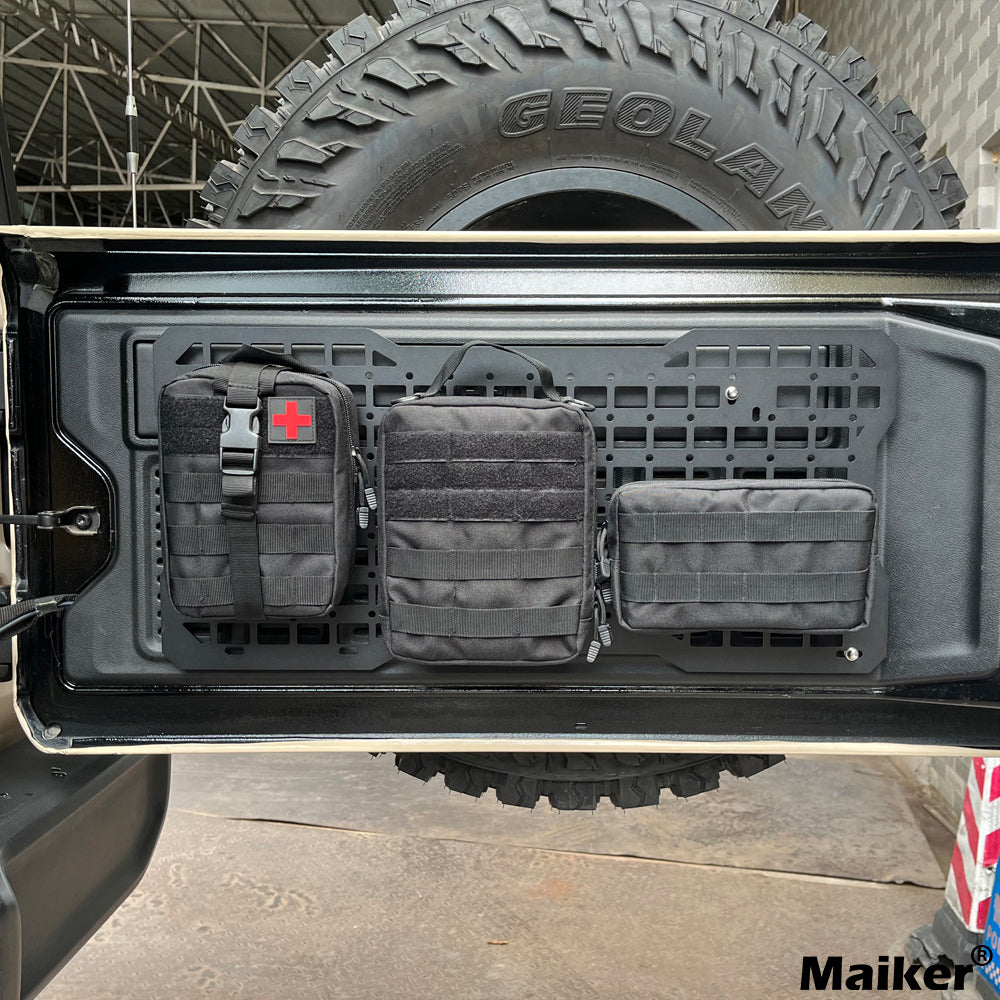 JK&JL Tailgate Tactical Panel for Wrangler Tailgate Tool Kit/JL Organizer Racks Compatible with Jeep Wrangler 2007-2022 JK JKU & 2018-2022 JL JLU (1 PCS,Aluminum Alloy)