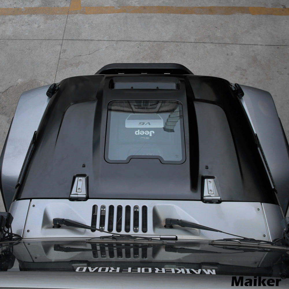 The Replacement Hood for 2007-2017 Jeep Wrangler JK JKU Space Capsule Hood Heat Dispersion Hood