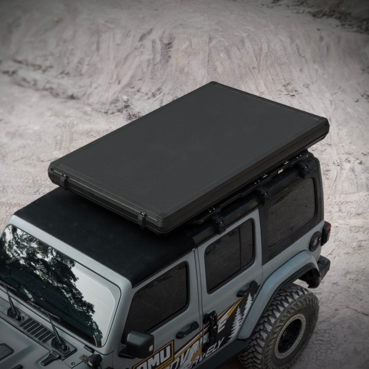 Roof Top Tent Hardshell Rooftop Tent For Van Jeep SUV Truck Car Overland Tent Camping for 2-3 Person( With Ladder)