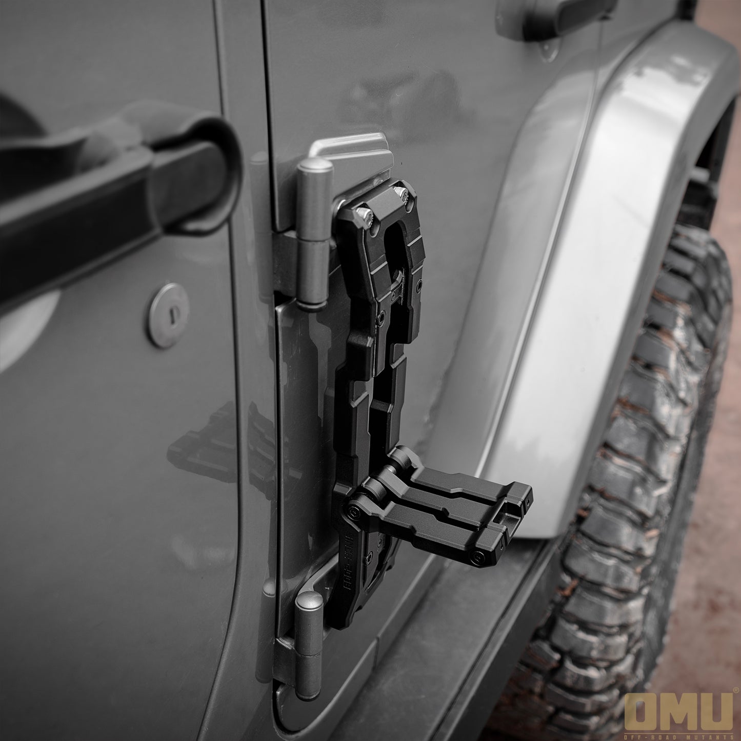 OMU Genesis Series Door Hinge Step Aluminum Folding Foot Pedal for Jeep Wrangler JK JL JT