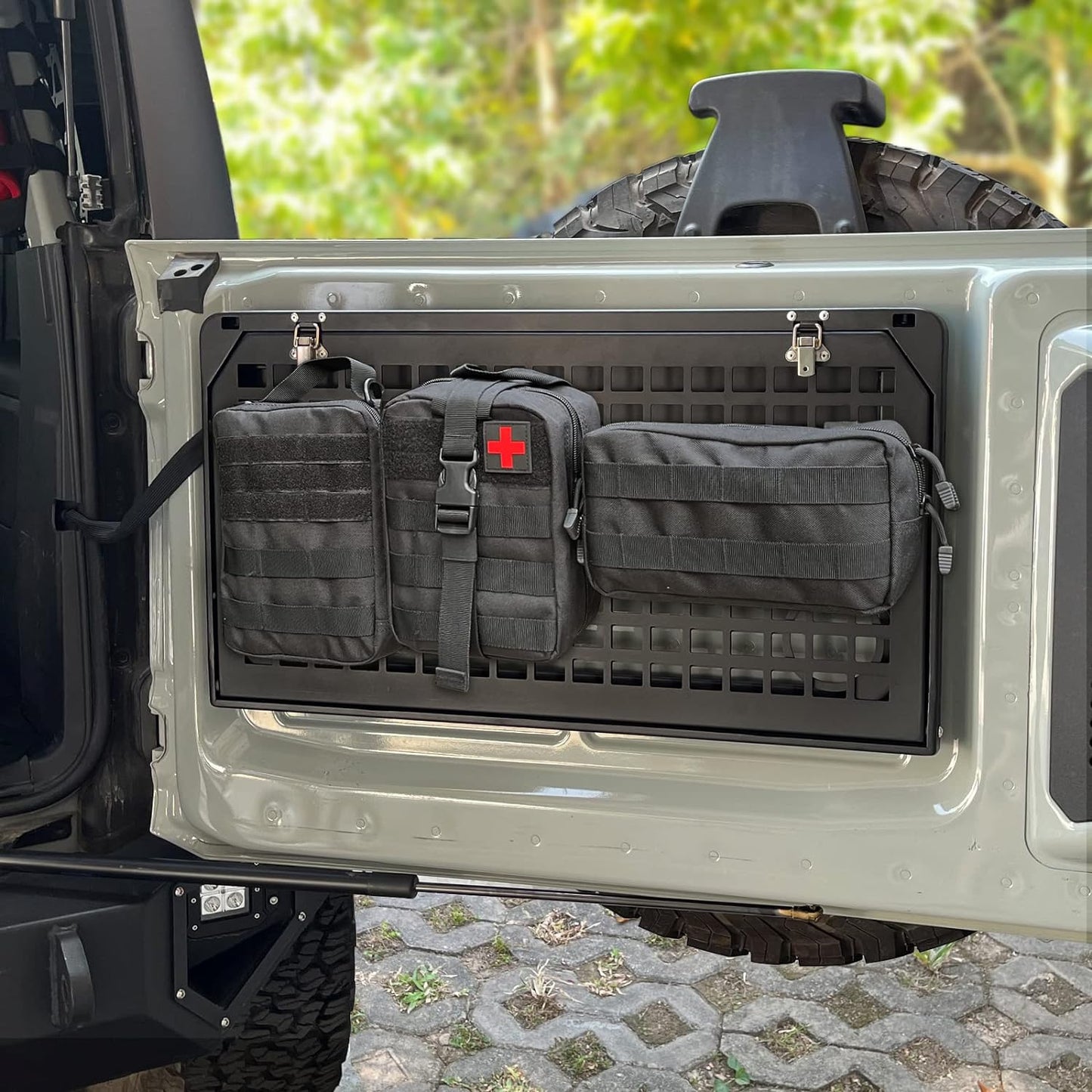 Tailgate Table Rear Foldable Cargo Shelf Aluminum Alloy Storage Shelf MOLLE Panel for Ford Bronco 2021-2024