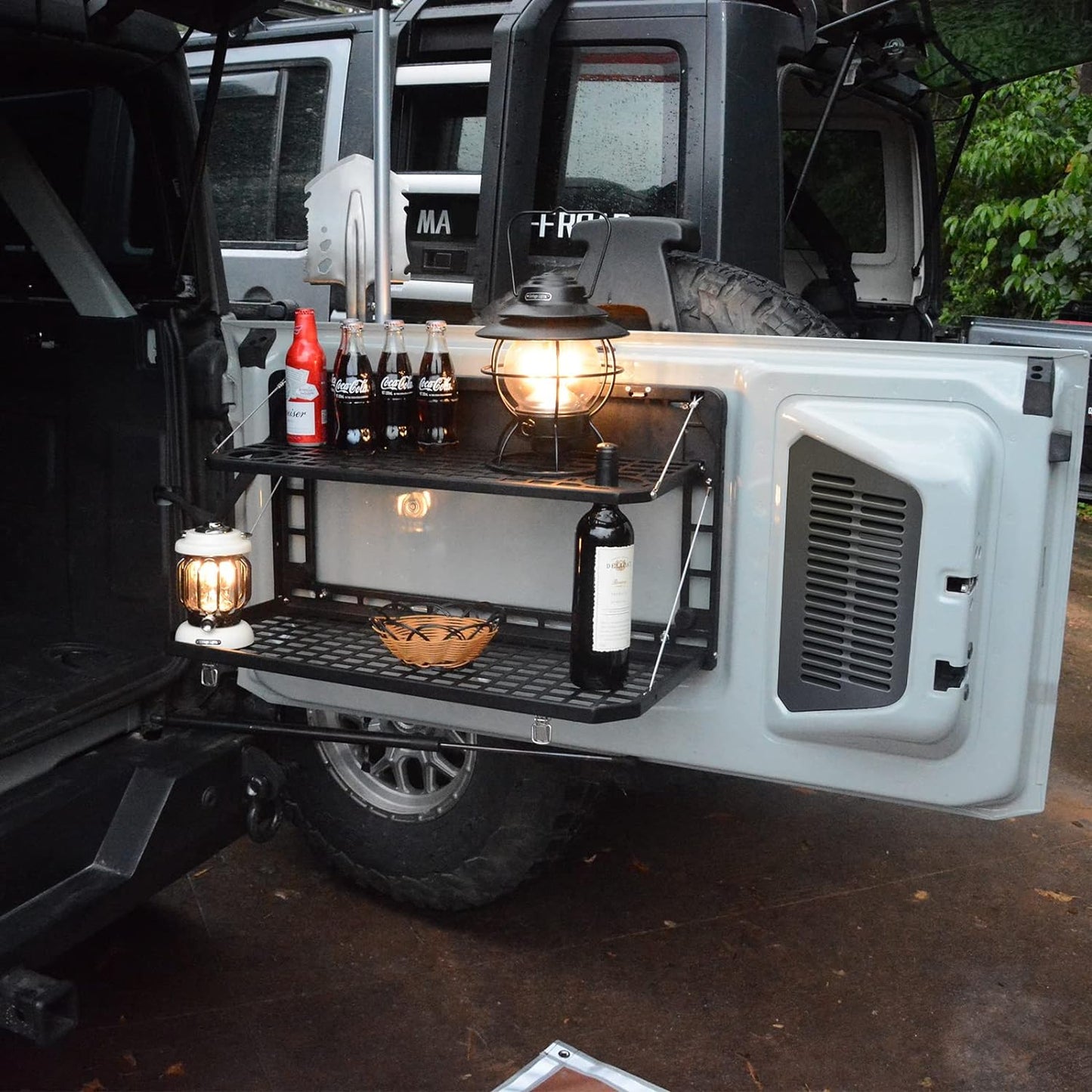 Tailgate Table Rear Foldable Cargo Shelf Aluminum Alloy Storage Shelf MOLLE Panel for Ford Bronco 2021-2024