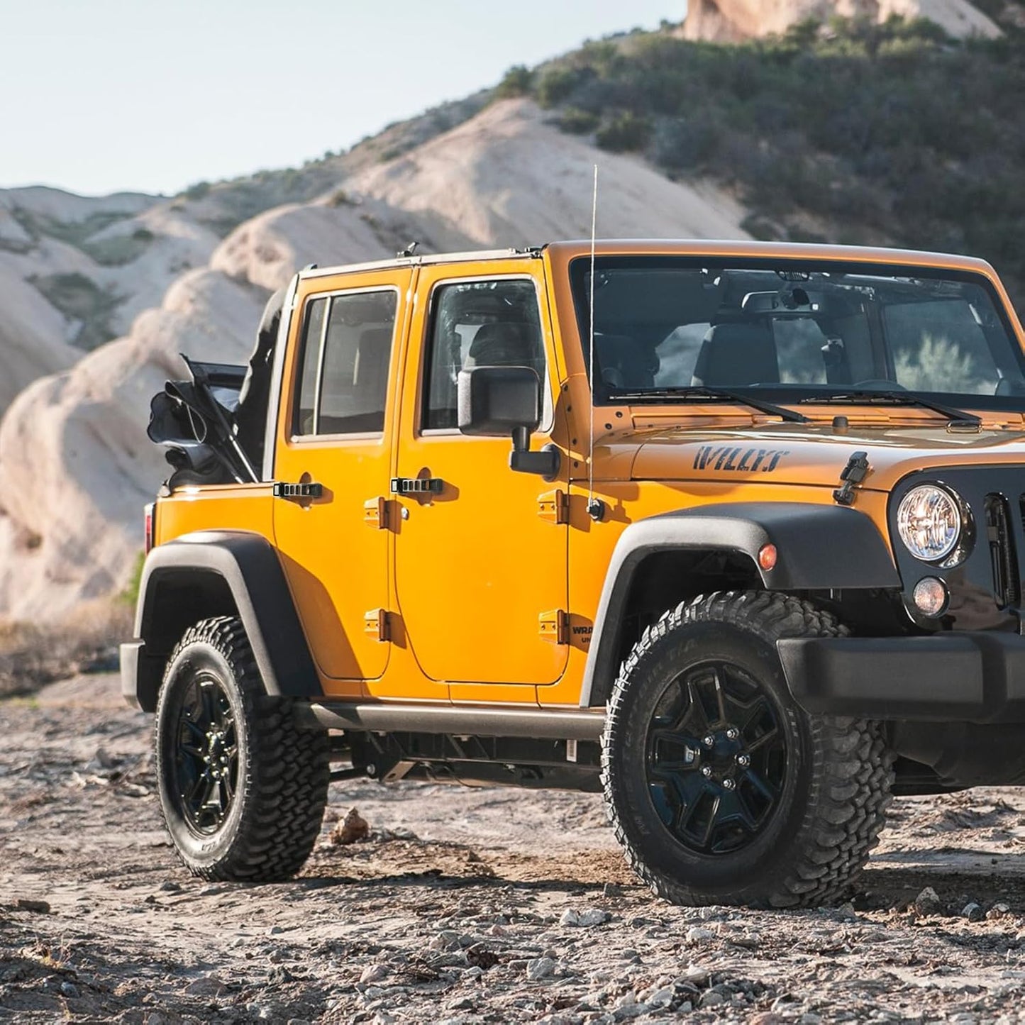 Black Door Handles Kit and Tailgate Handle Compatible with 2007-2018 Jeep Wrangler JK JKU 5PCS (No Pressing)