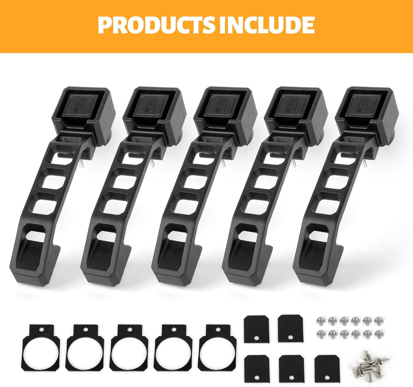Black Door Handles Kit and Tailgate Handle Compatible with 2007-2018 Jeep Wrangler JK JKU 5PCS (No Pressing)