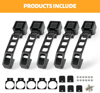 Black Door Handles Kit and Tailgate Handle Compatible with 2007-2018 Jeep Wrangler JK JKU 5PCS (No Pressing)