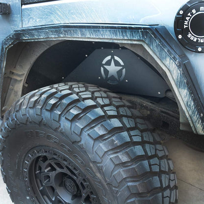 Front and Rear Inner Fender Liners for 2007-2017 Jeep Wrangler JK - Five Star Logo