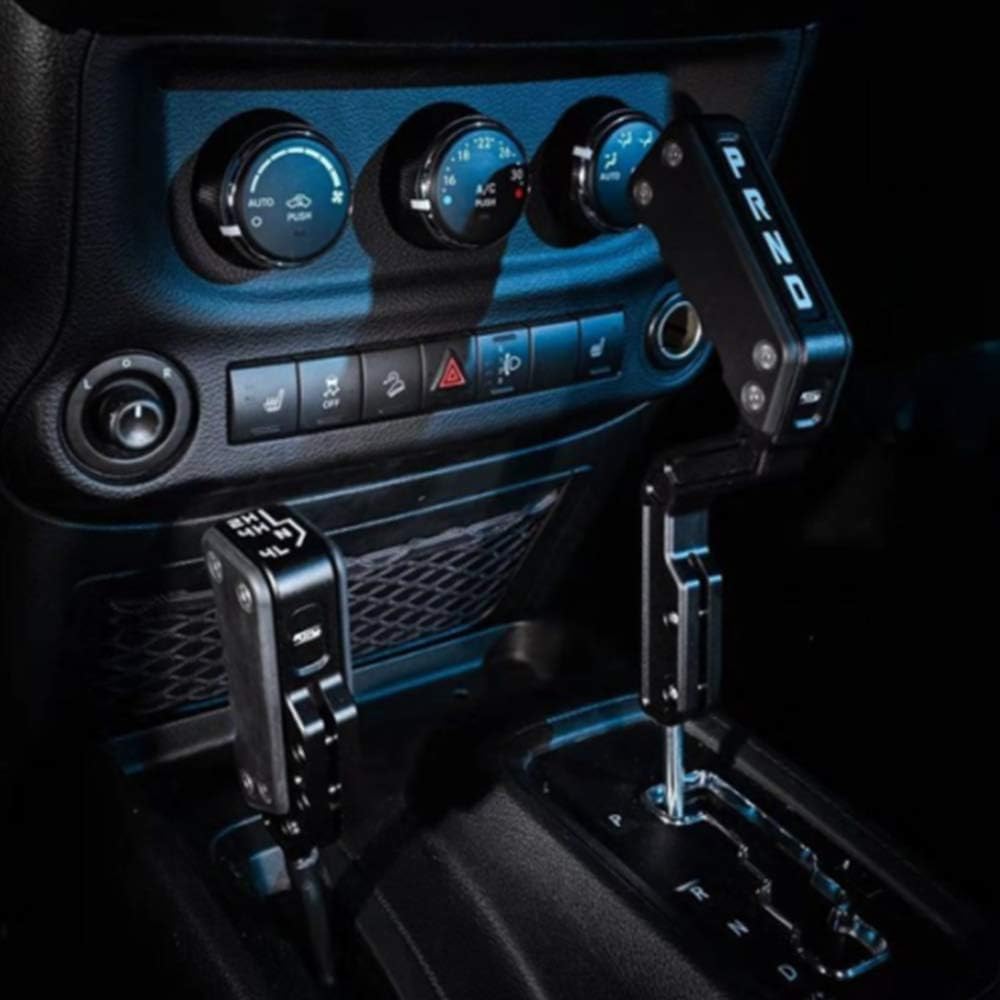 Black Automatic Gear Shift Lever Knob Shifter Transfer Case Lever Handle Kit Fit for Jeep Wrangler JK 2011-2018