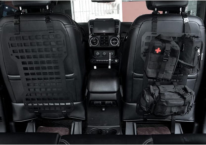 Rigid Aluminum MOLLE Seat Panel, Universal Car Tactical Seat Organizer Kit with First Aid Kit, Water Bottle Bag & Storage Pouches for Off-Road Overlanding