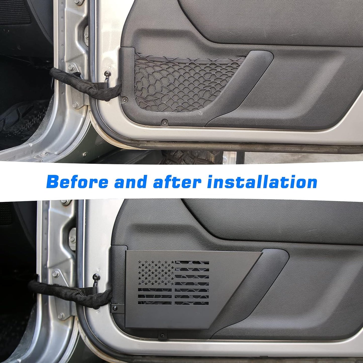 [$0.1]Jeep Wrangler JK Front Door Organizer (2007-2018) - 2PC Five Star Logo
