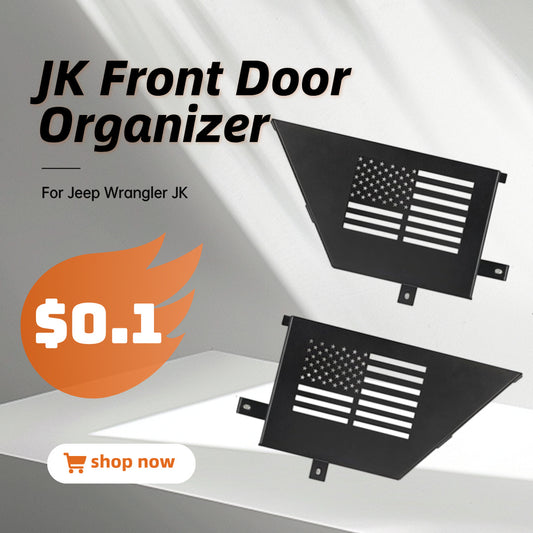 [$0.1]Jeep Wrangler JK Front Door Organizer (2007-2018) - 2PC Five Star Logo