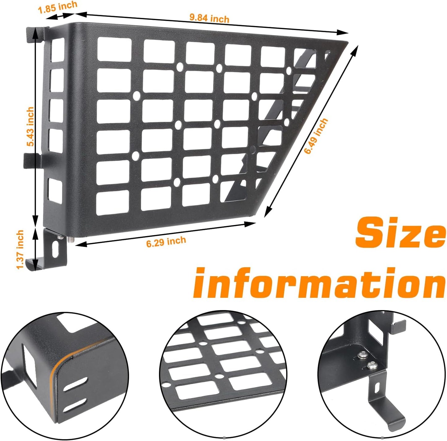 [$0.1]Jeep Wrangler JK(2007-2018) 2/4 Door-Rear Door Organizer Tray Door Storage Box
