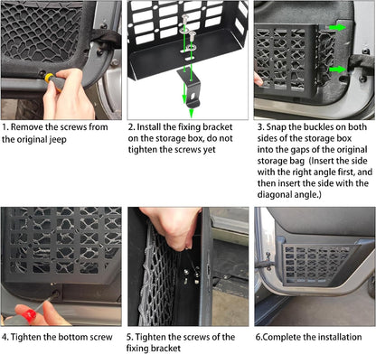 [$0.1]Jeep Wrangler JK(2007-2018) 2/4 Door-Rear Door Organizer Tray Door Storage Box