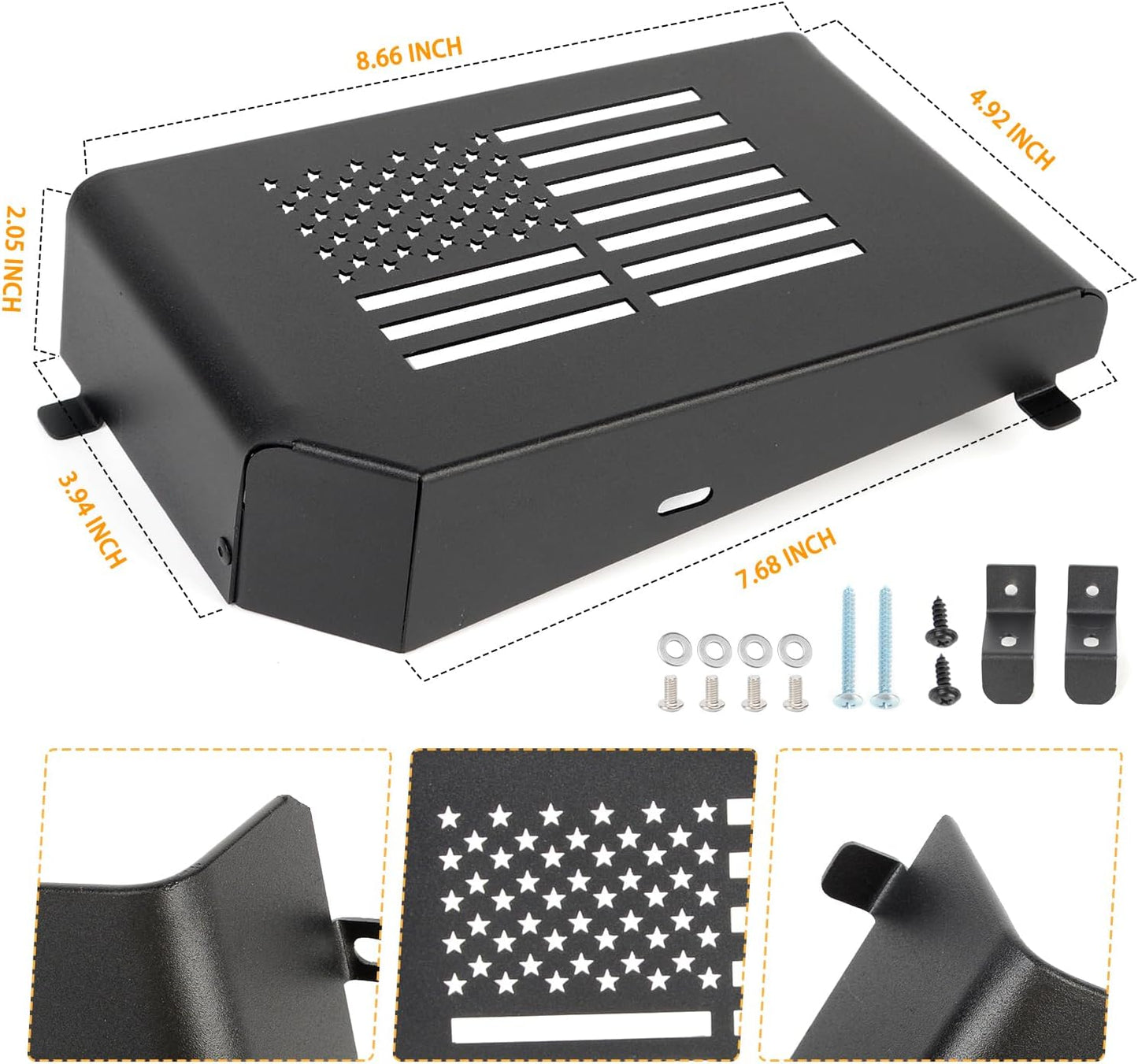 [$0.1] Jeep Wrangler JL/JT/JLU(2018-2024)  Front Door Organizer - 2PC US Flag Logo