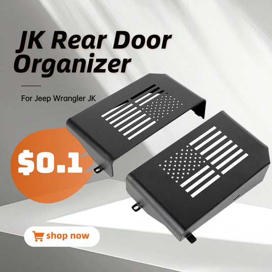 [$0.1] Jeep Wrangler JL/JT/JLU(2018-2024)  Front Door Organizer - 2PC US Flag Logo