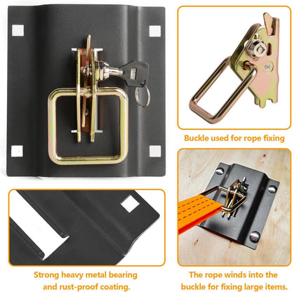 [$0.1]4-Pack Heavy Duty Trailer Tie Down Hooks - Universal Cargo Anchors for Trucks, Trailers & RVs