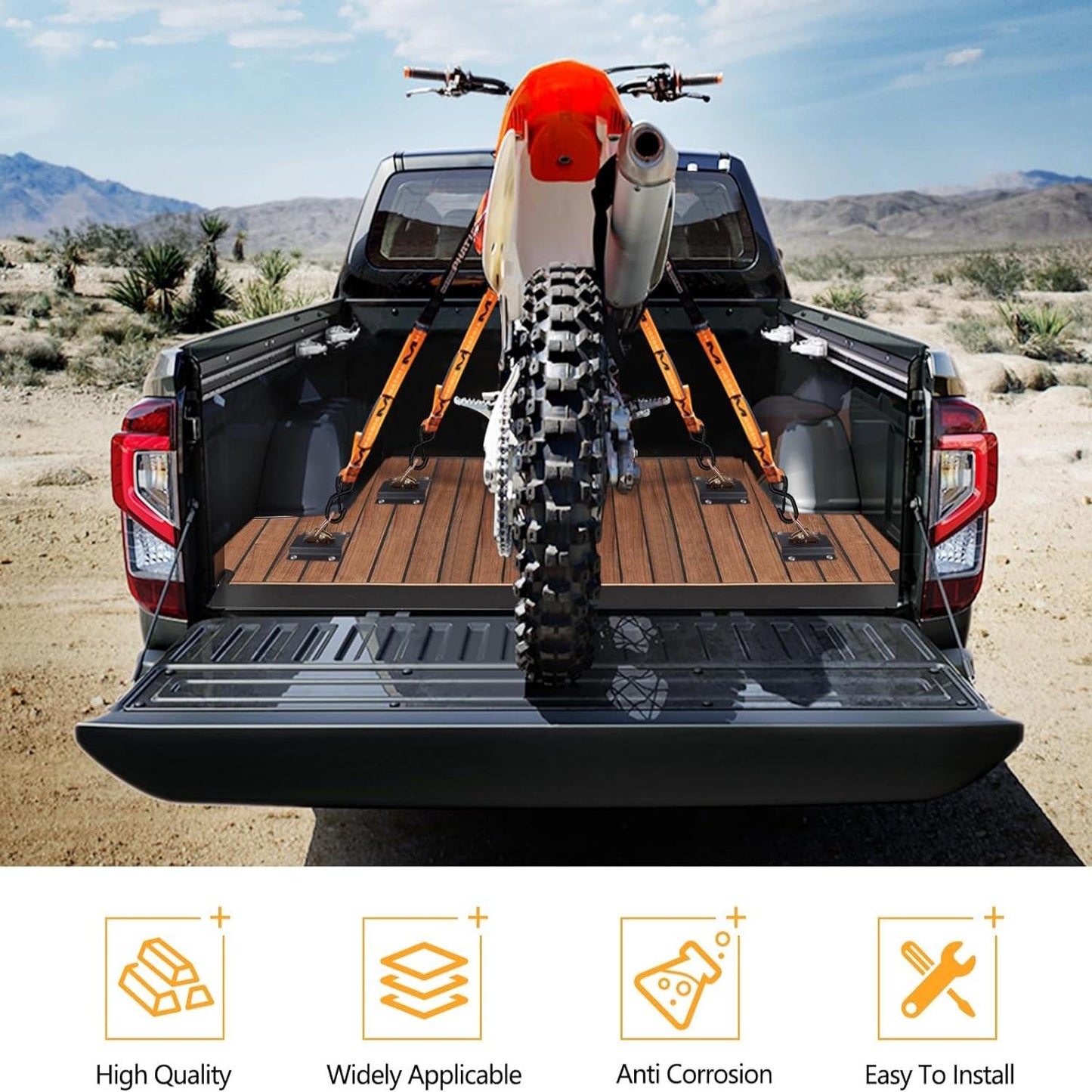 [$0.1]4-Pack Heavy Duty Trailer Tie Down Hooks - Universal Cargo Anchors for Trucks, Trailers & RVs