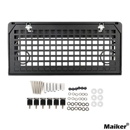 2-Tier Tailgate Table Rear Foldable Storage Cargo Rack Outdoor Camping Desk for 2007-2022 Jeep Wrangler JK&JL 4 Door (Not Fit JK Models with Stock Subwoofer)