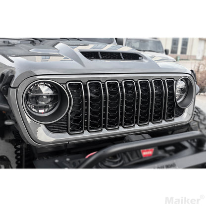 New Grille For Jeep Wrangler JL 2024 Car Mesh Accessories Offroad Parts With Camera Location