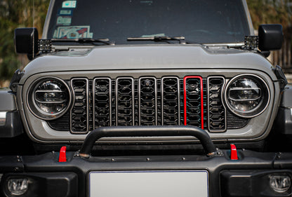 New Grille For Jeep Wrangler JL 2024 Car Mesh Accessories Offroad Parts With Camera Location