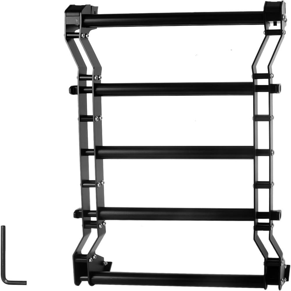 2018-2025 Jeep Wrangler JL JLU 2/4 Door Rear Window Ladder, 200LBS Heavy Duty Aluminum Alloy Roof Access Flank Ladder Rack, Multifunctional No-Drill Luggage Ladder Kit for Off-Road Exterior Upgrade