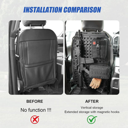 2PCS Tactical Seat Back Molle Panel