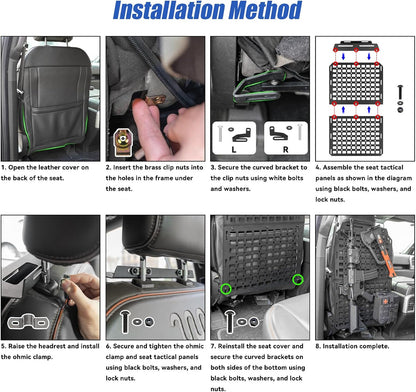 2PCS Tactical Seat Back Molle Panel
