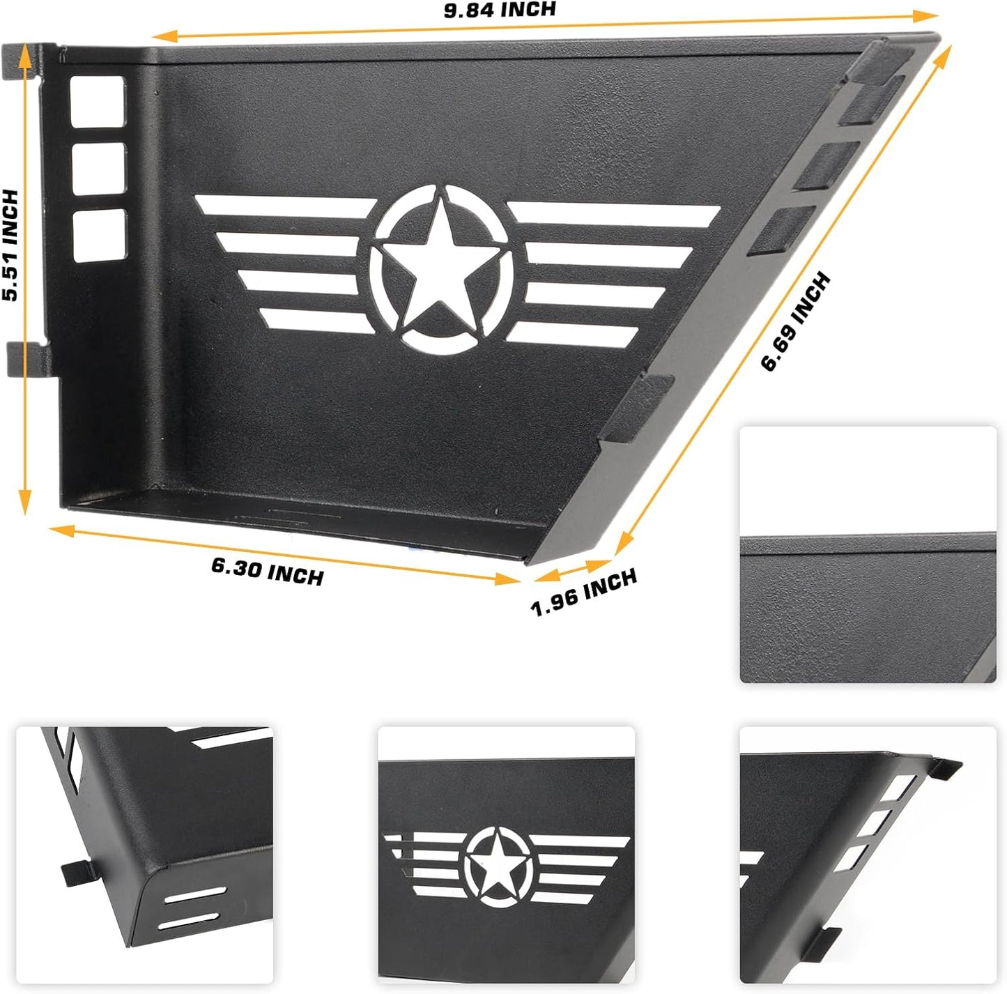 [$0.1]Jeep Wrangler JK Rear Door Organizer (2007-2018) - 2PC Five Star Logo