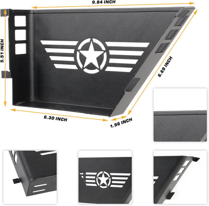 [$0.1]Jeep Wrangler JK Rear Door Organizer (2007-2018) - 2PC Five Star Logo