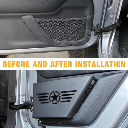 [$0.1]Jeep Wrangler JK Rear Door Organizer (2007-2018) - 2PC Five Star Logo