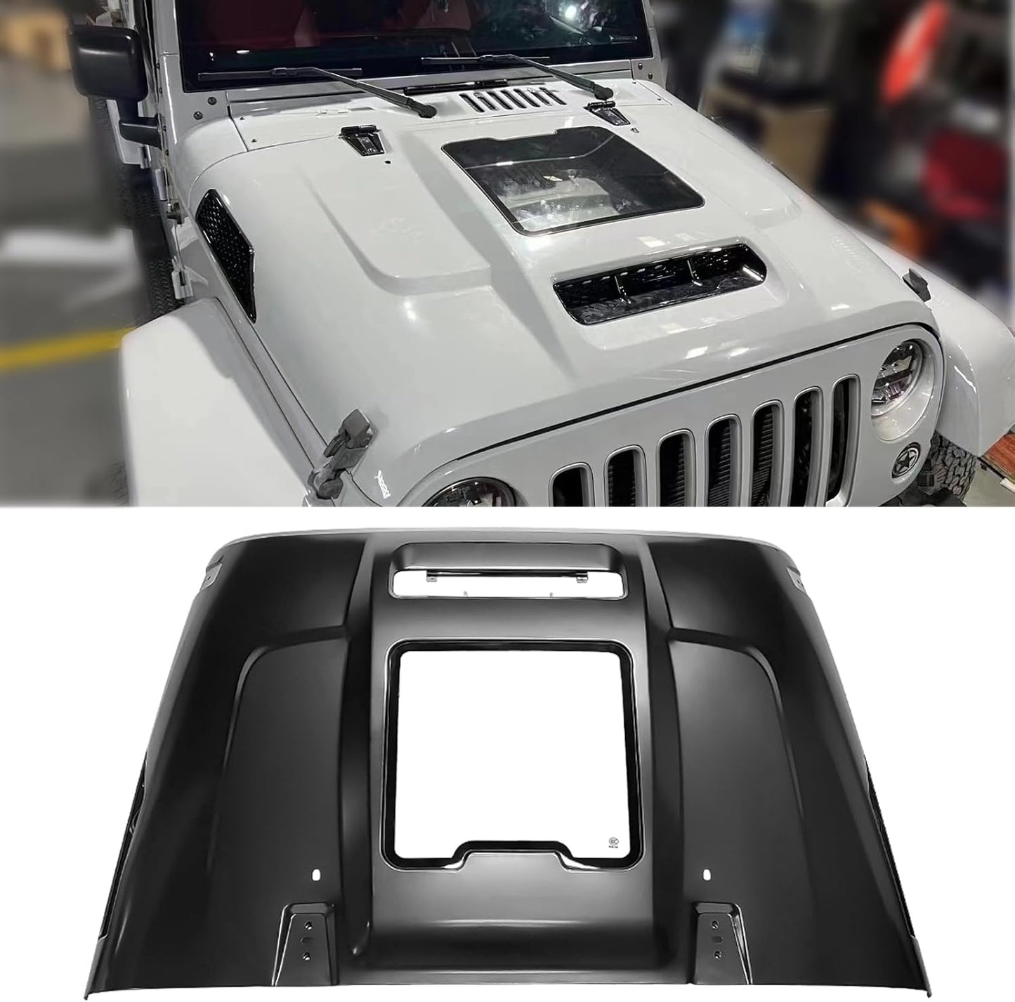 The Replacement Hood for 2007-2017 Jeep Wrangler JK JKU Space Capsule Hood Heat Dispersion Hood