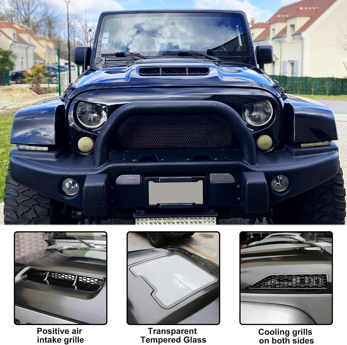 The Replacement Hood for 2007-2017 Jeep Wrangler JK JKU Space Capsule Hood Heat Dispersion Hood
